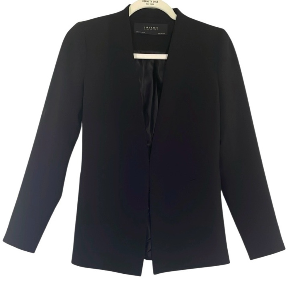 Zara Basic Collection Blazer Uncollared Hook & Ri… - image 3